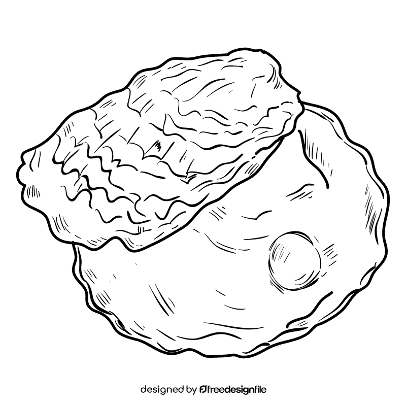 Oyster black and white clipart