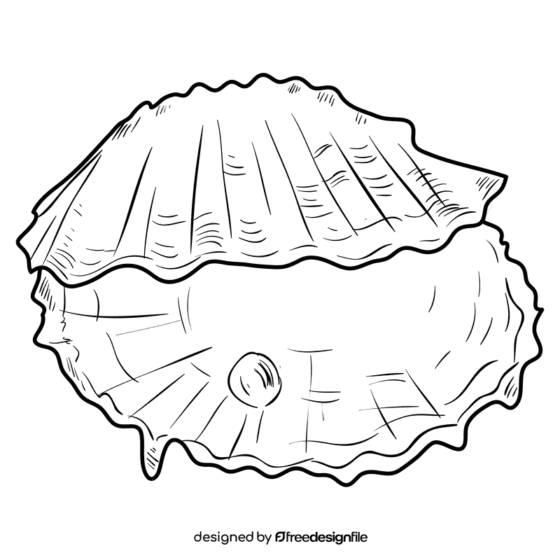 Oyster black and white clipart