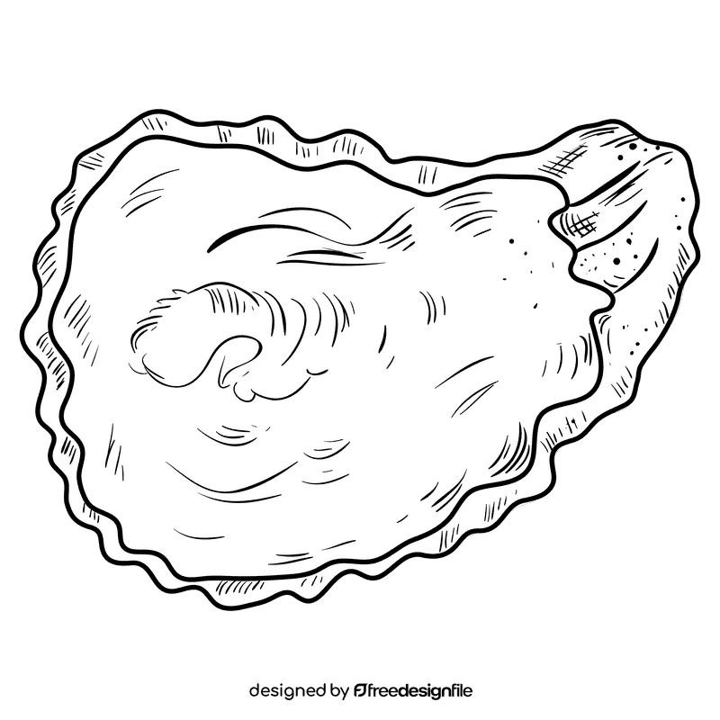 Oyster black and white clipart