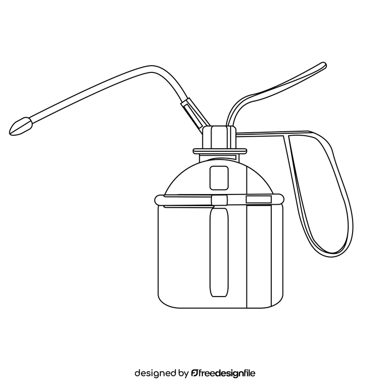 Oil can drawing black and white clipart