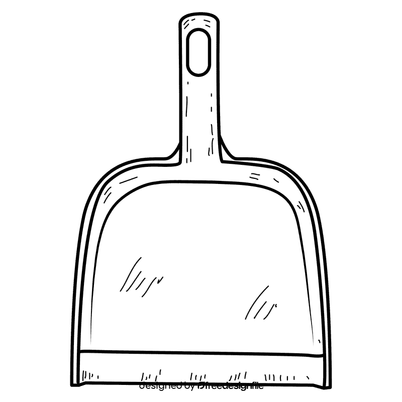 Purple dustpan black and white clipart