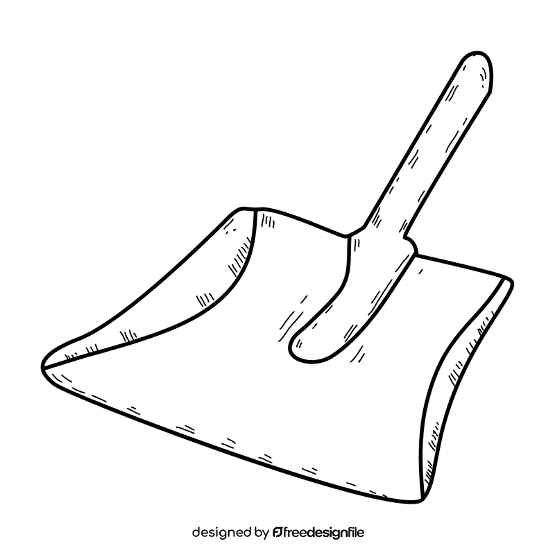 Red dustpan black and white clipart