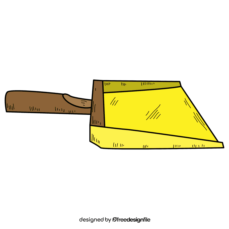 Wodden handle dustpan clipart