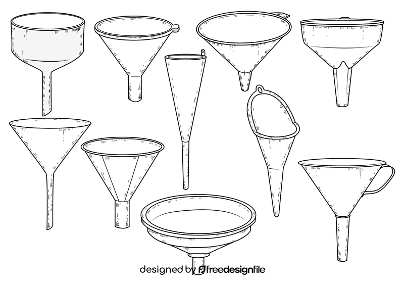 Funnel black and white vector