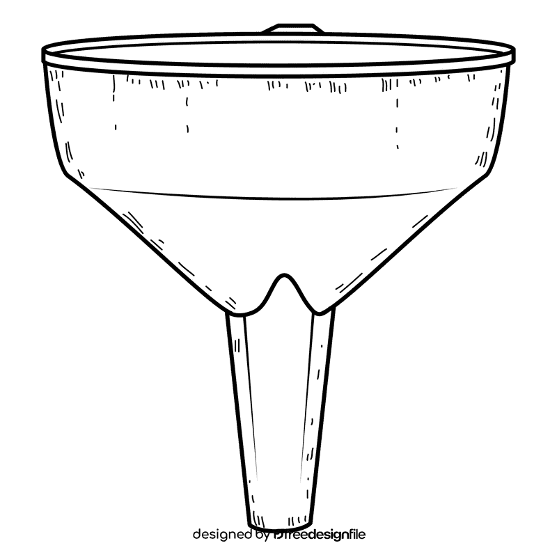 Cooking oil funnel black and white clipart