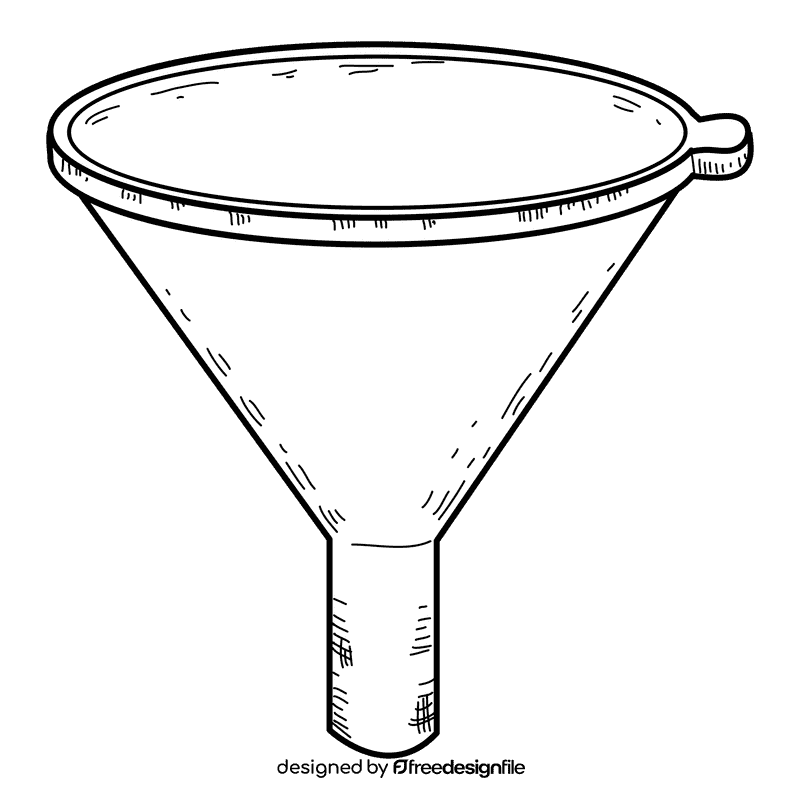 Light green funnel black and white clipart
