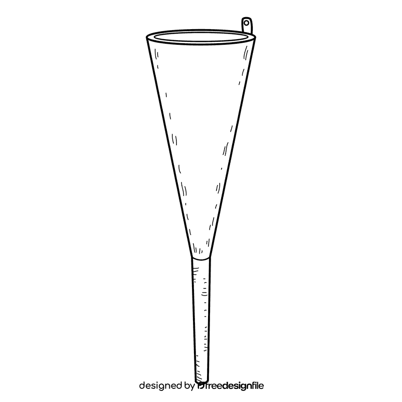 Long neck funnel black and white clipart