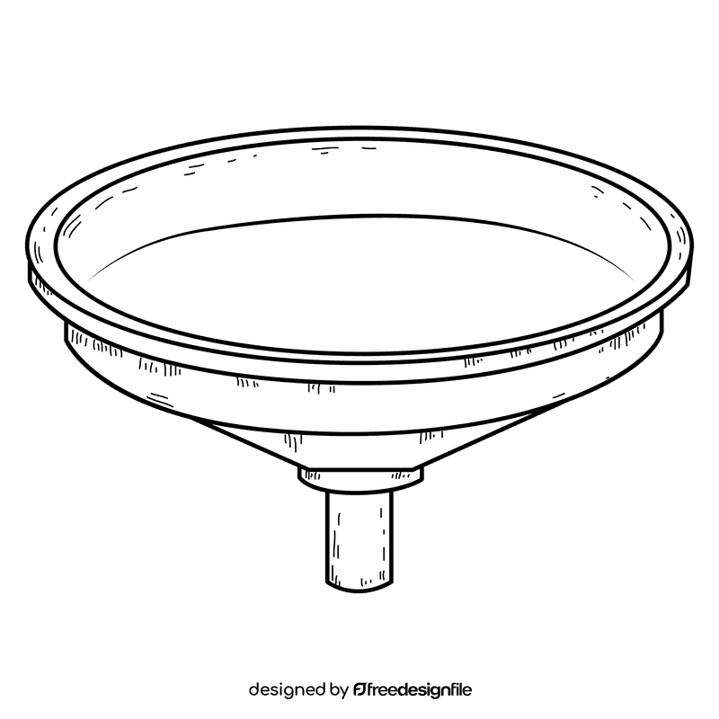 Oil funnel black and white clipart