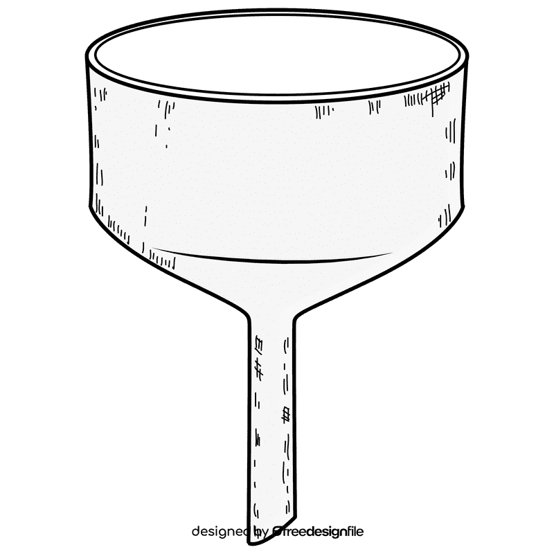 Porcelain funnel black and white clipart