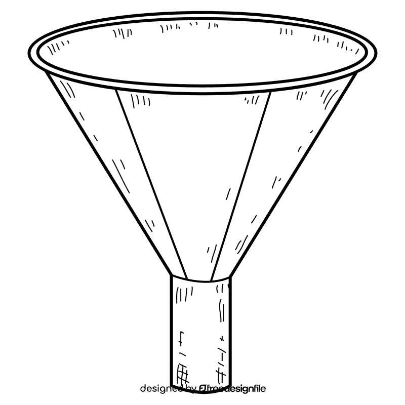 Powder funnel black and white clipart