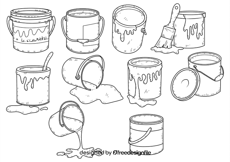 Paint bucket black and white vector