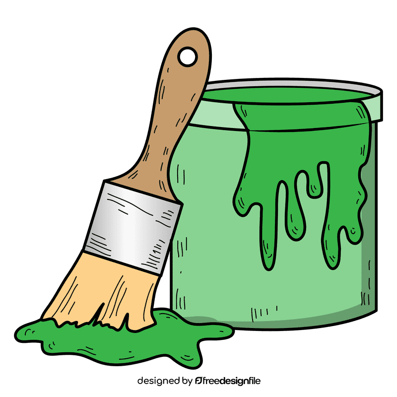 Green paint bucket clipart