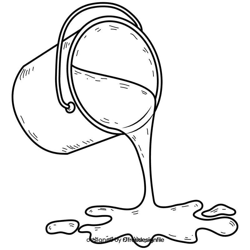 Grey paint bucket black and white clipart