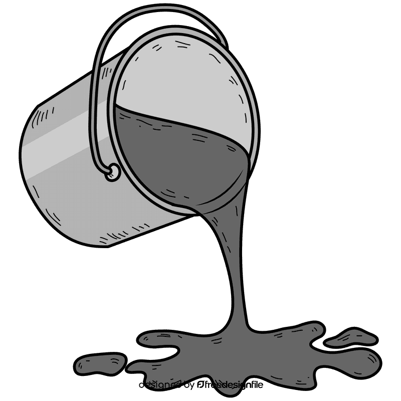 Grey paint bucket clipart