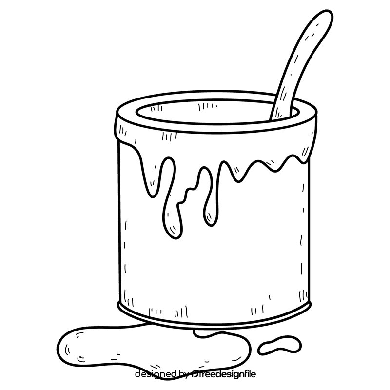 Orange paint bucket black and white clipart