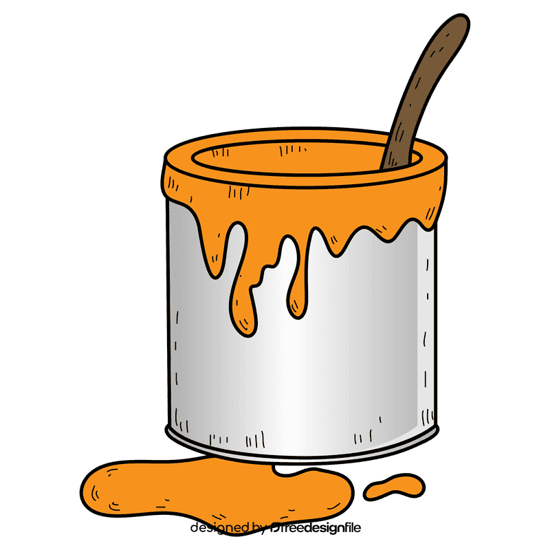Orange paint bucket clipart