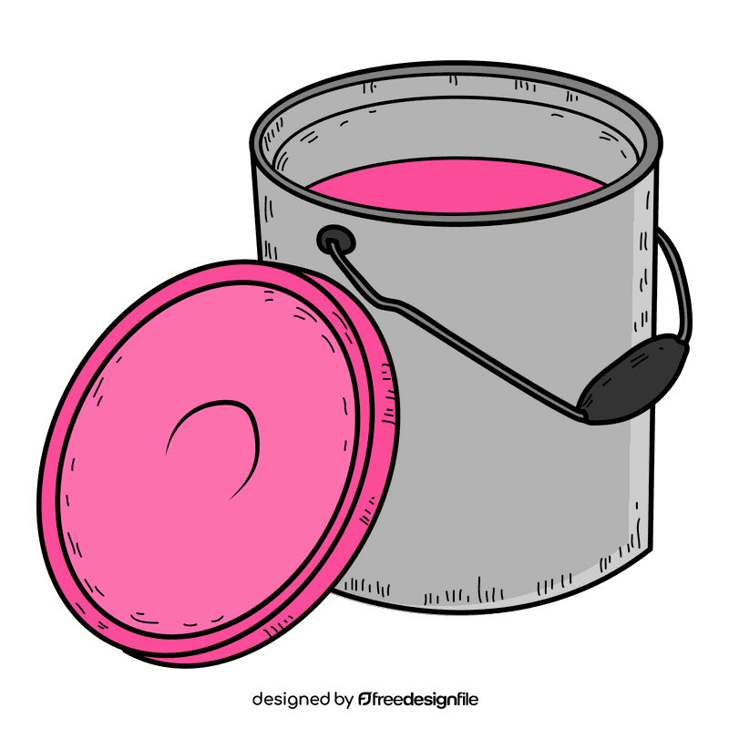 Pink paint bucket clipart
