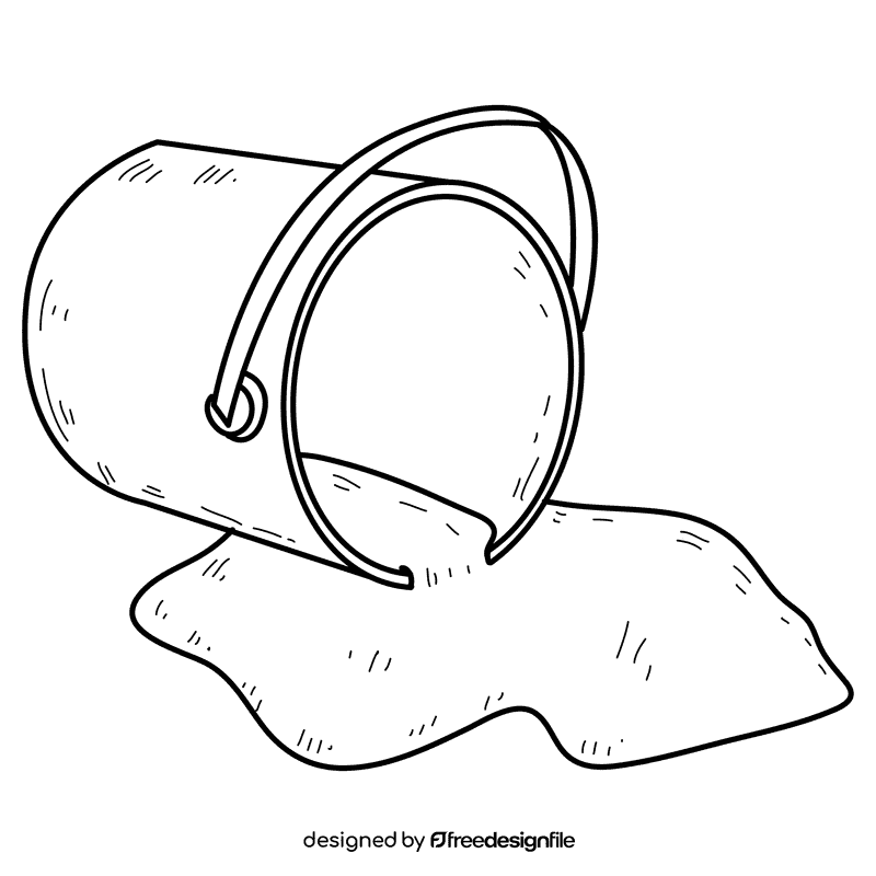 Purple paint bucket black and white clipart