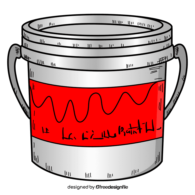 Red paint bucket clipart