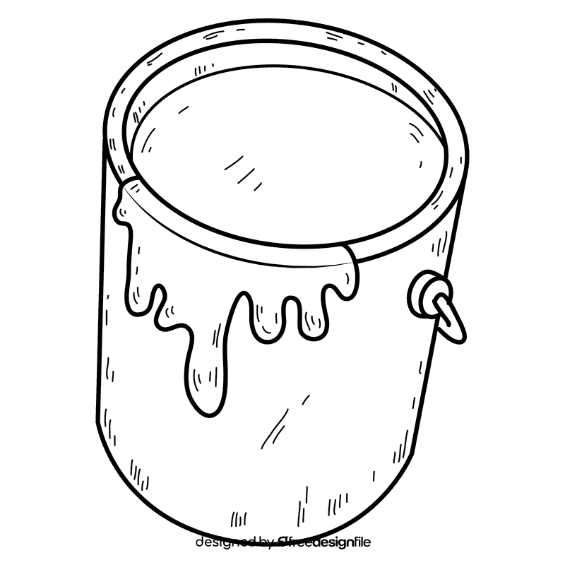 Yellow paint bucket black and white clipart