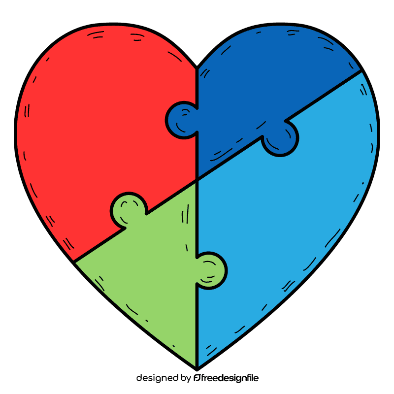 Heart puzzle clipart