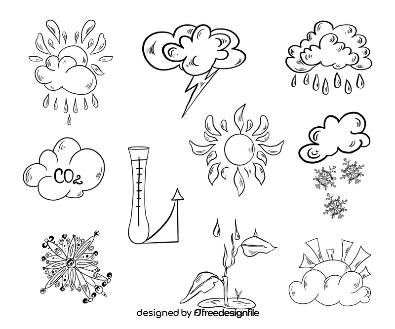 Climate black and white vector