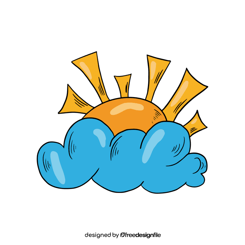 Climate cloudy and sunny day clipart