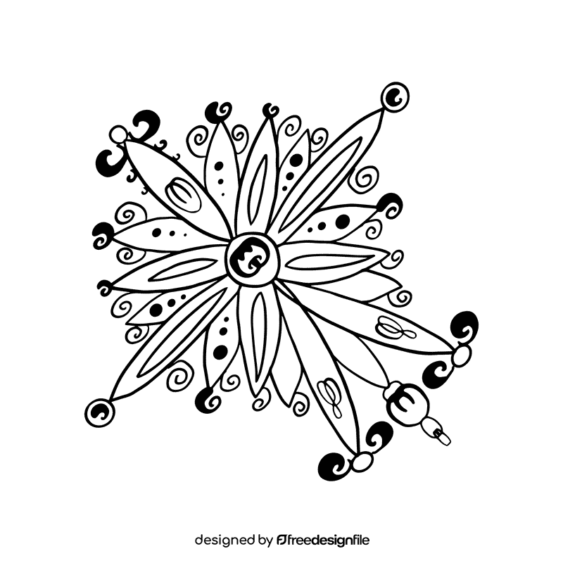 Climate snowflake black and white clipart