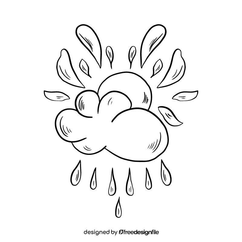 Climate black and white clipart