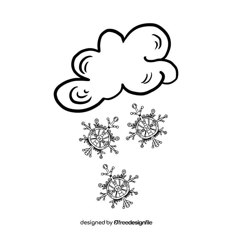 Climate snowy day black and white clipart