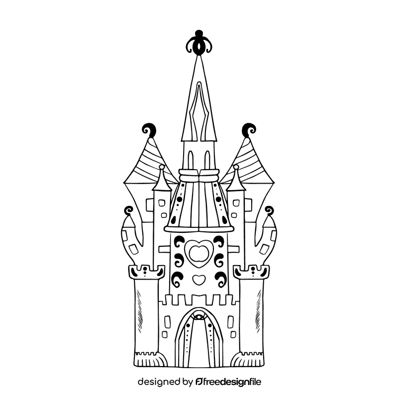 Disney castle black and white clipart