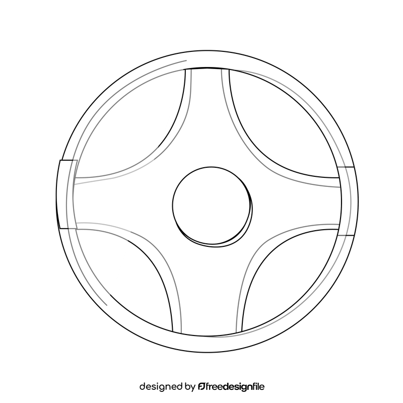 Streering wheel drawing black and white clipart