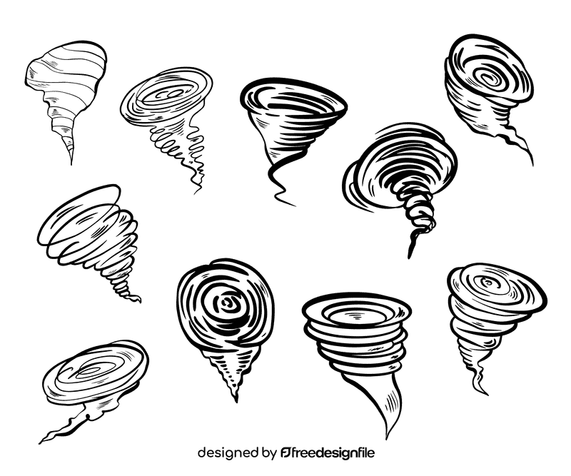 Hurricane black and white vector
