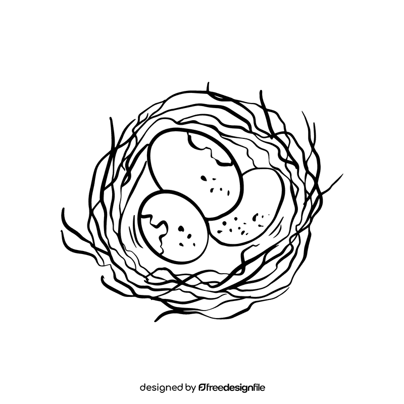 Nest black and white clipart