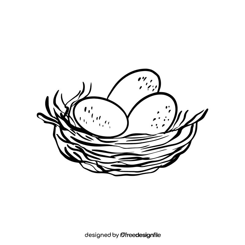 Nest black and white clipart