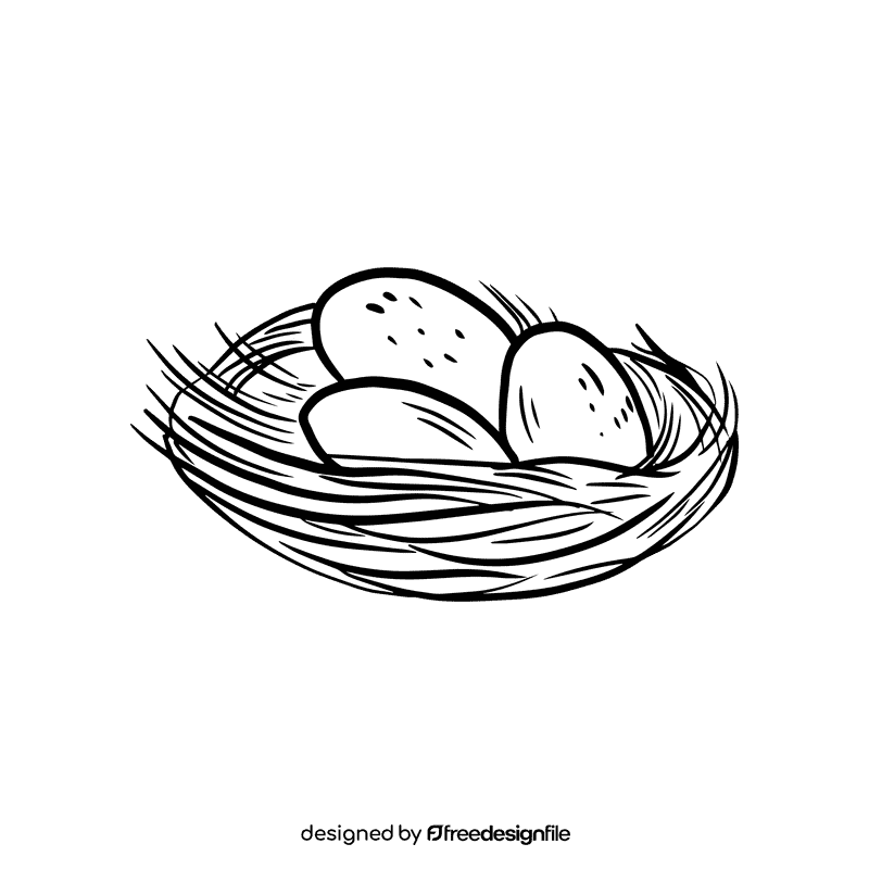 Nest black and white clipart