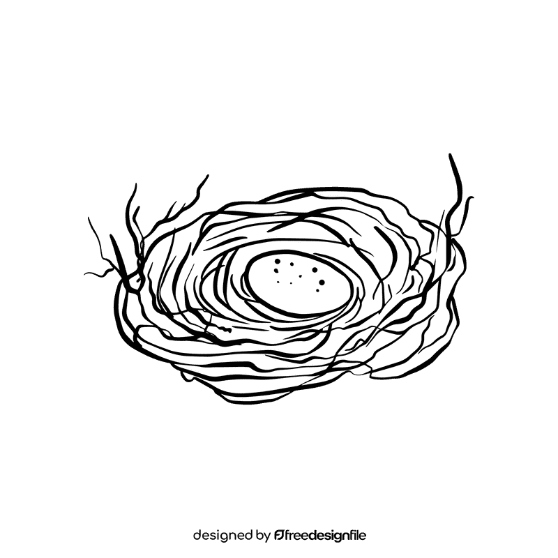 Nest black and white clipart