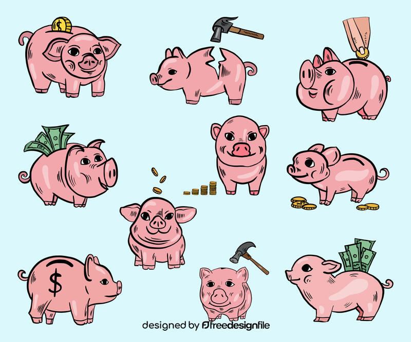 Piggy bank vector