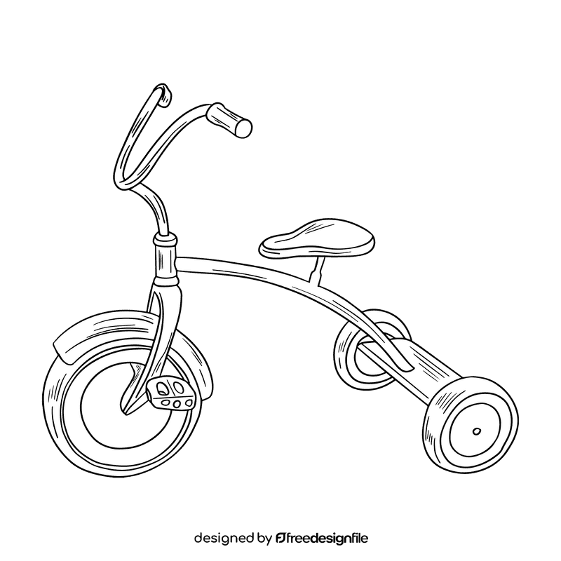 Tricycle black and white clipart