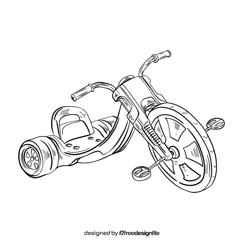 Tricycle black and white clipart