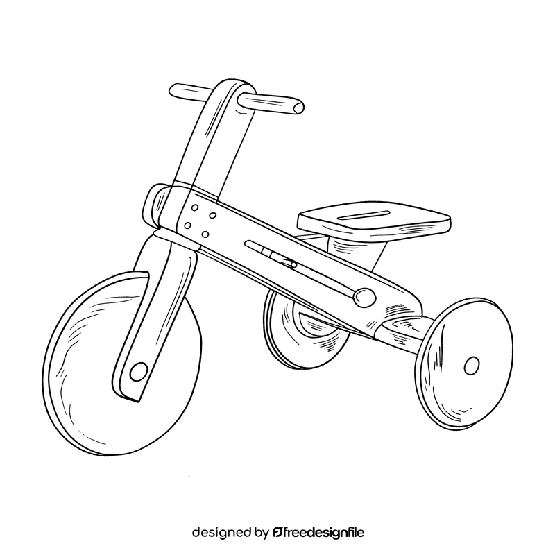 Tricycle black and white clipart