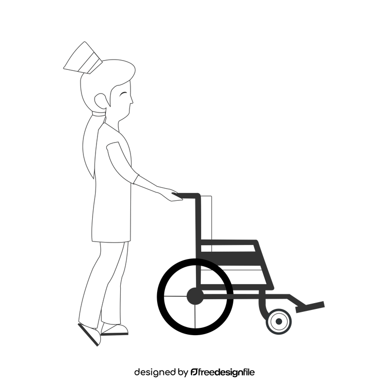 Nurse drawing black and white clipart