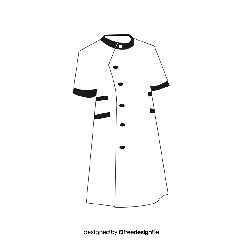 Nurse costume drawing black and white clipart