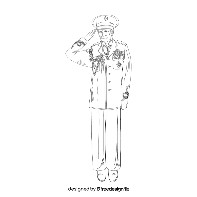 Veteran black and white clipart
