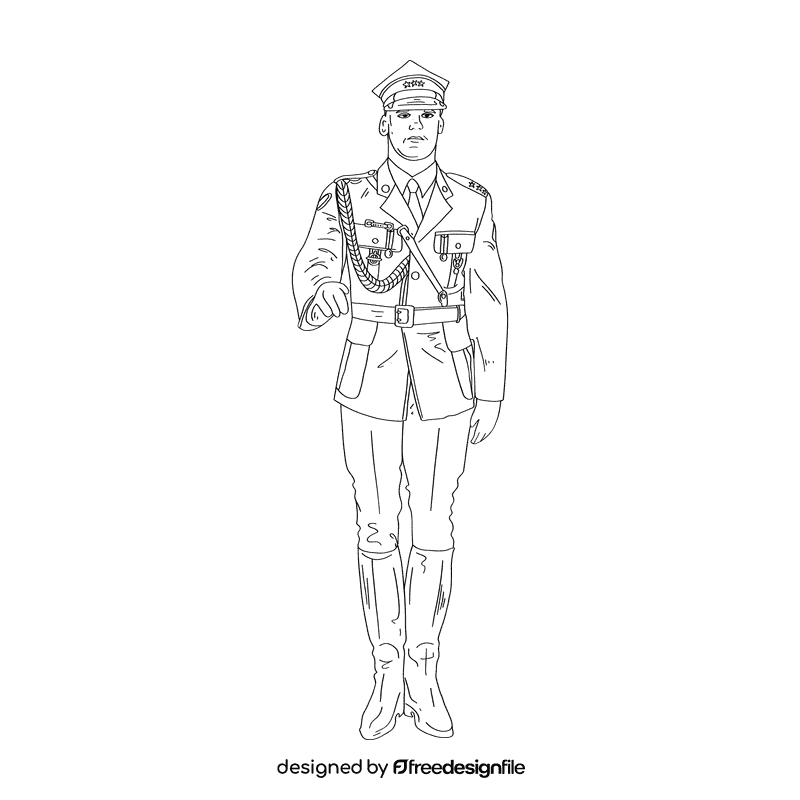 Veteran black and white clipart