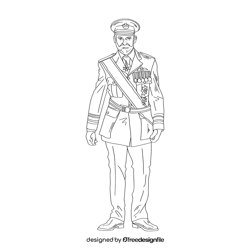 Veteran black and white clipart