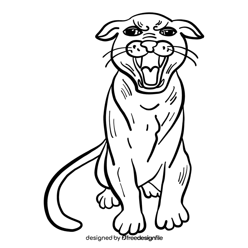 Jaguar black and white clipart