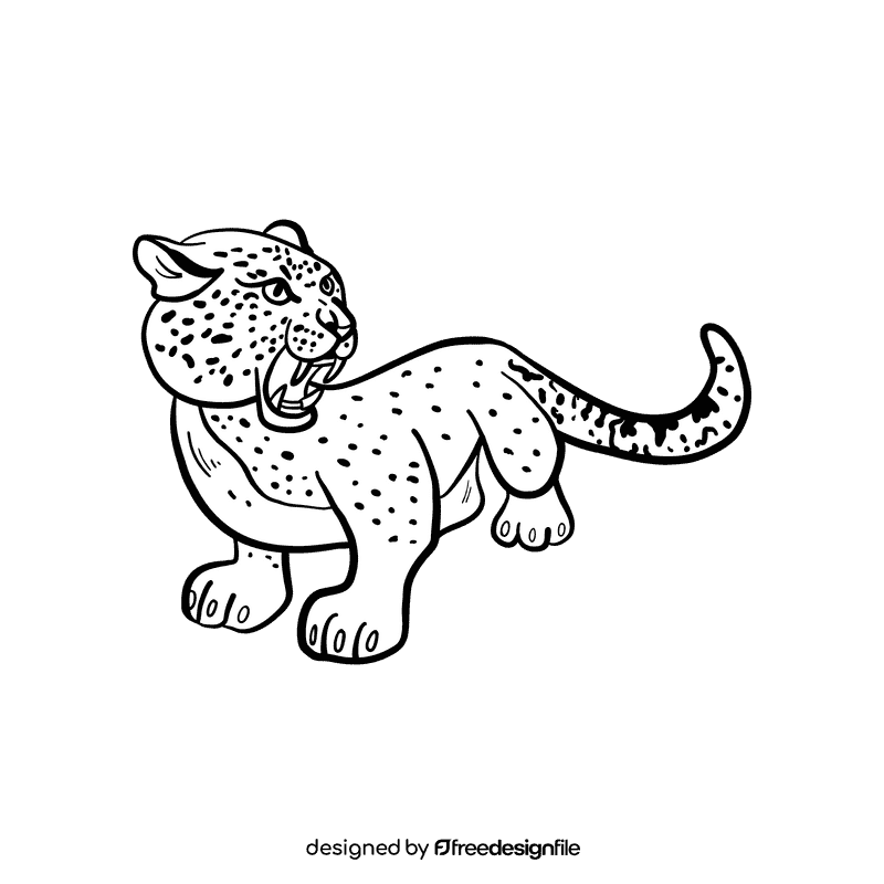 Leopard black and white clipart