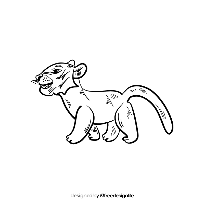 Lioness black and white clipart