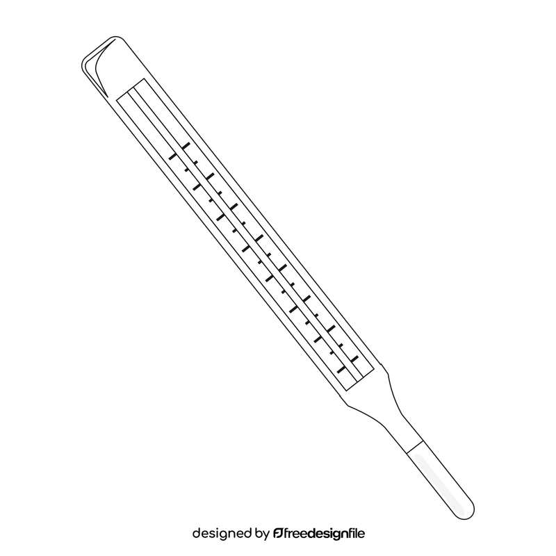 Thermometer drawing black and white clipart